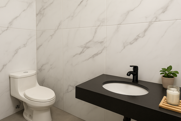 revestimiento imitación mármol baño