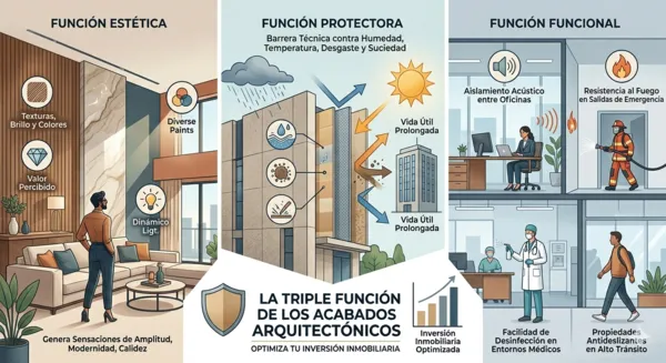 Función funcional de los acabados de construcción
